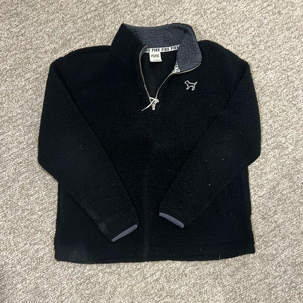 Pink Sherpa quarter zip